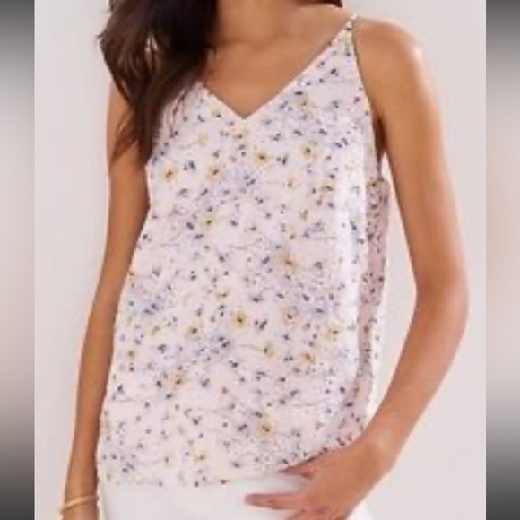 Loft Floral Eyelit Pink Sleeveless‎ Tank Top Size Medium - Picture 1 of 7
